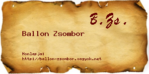 Ballon Zsombor névjegykártya